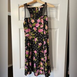 Floral Black and Pink Dress